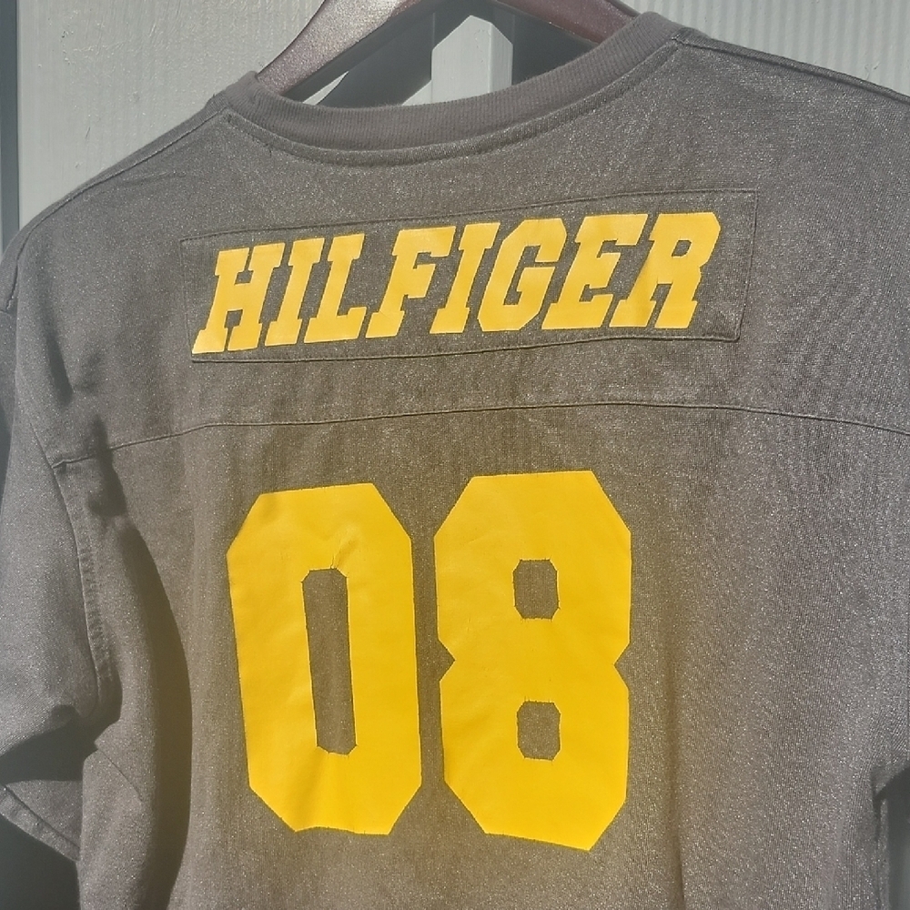 Y2k Tommy Hilfiger Athletics Gray Shirt - Picture 9 of 11